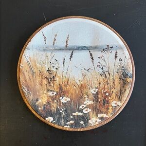 Rustic Floral Wall Art with Wooden Frame